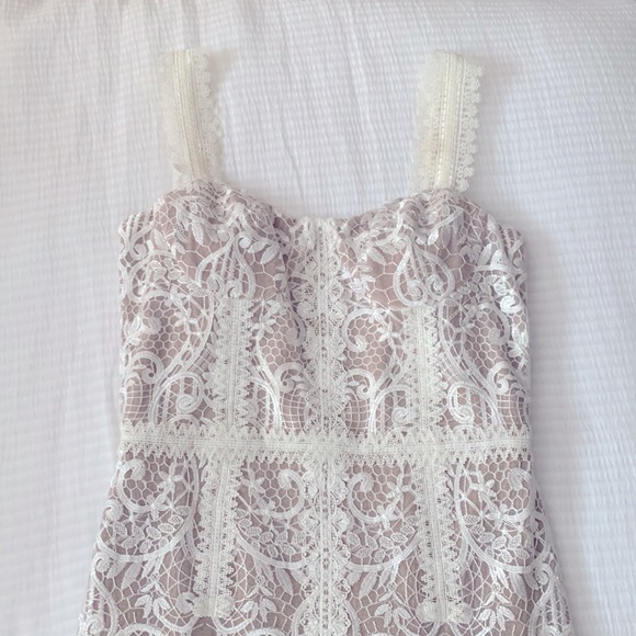 Bronx and Banco White Lace High Low Dress - Picture 2 of 5